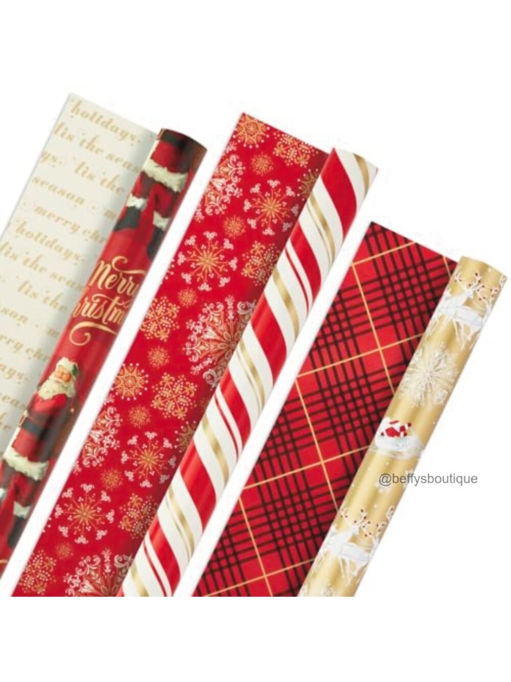 Christmas Wrapping Paper 3 Reversible Rolls 120 Sq Ft Holiday Gift Wrap